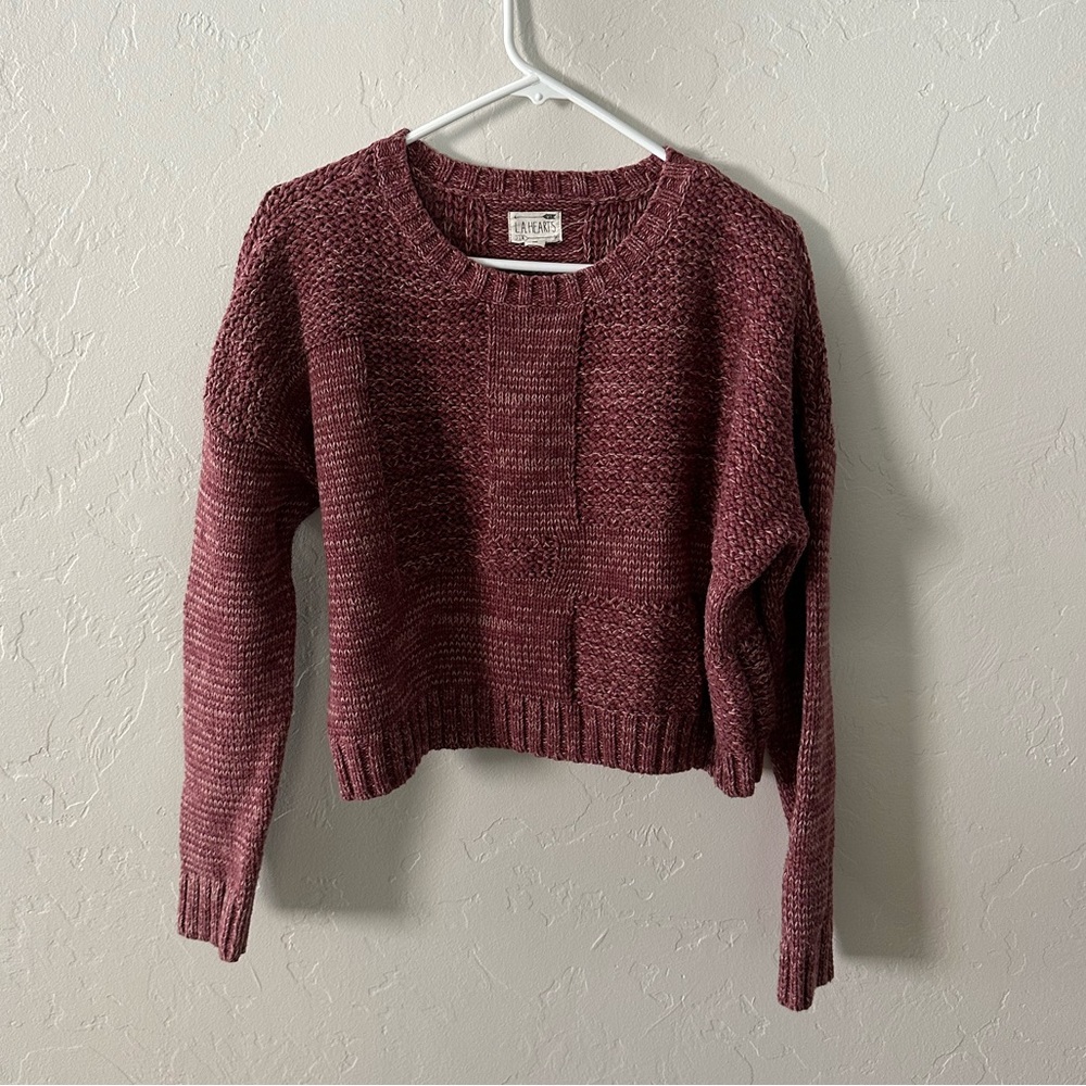 LA Hearts Knitted Crop Sweater